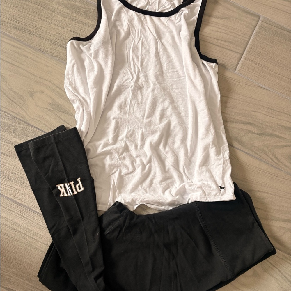 Tank Top & Black Leggings set